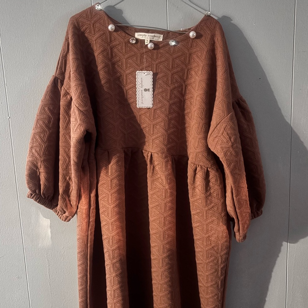 Simply Southern Brown Textured Dress